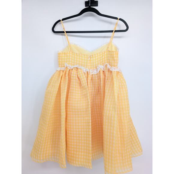NWT Selkie the Rosebud Mini Dress Size M buttercream Gingham #1J504 - Picture 6 of 10